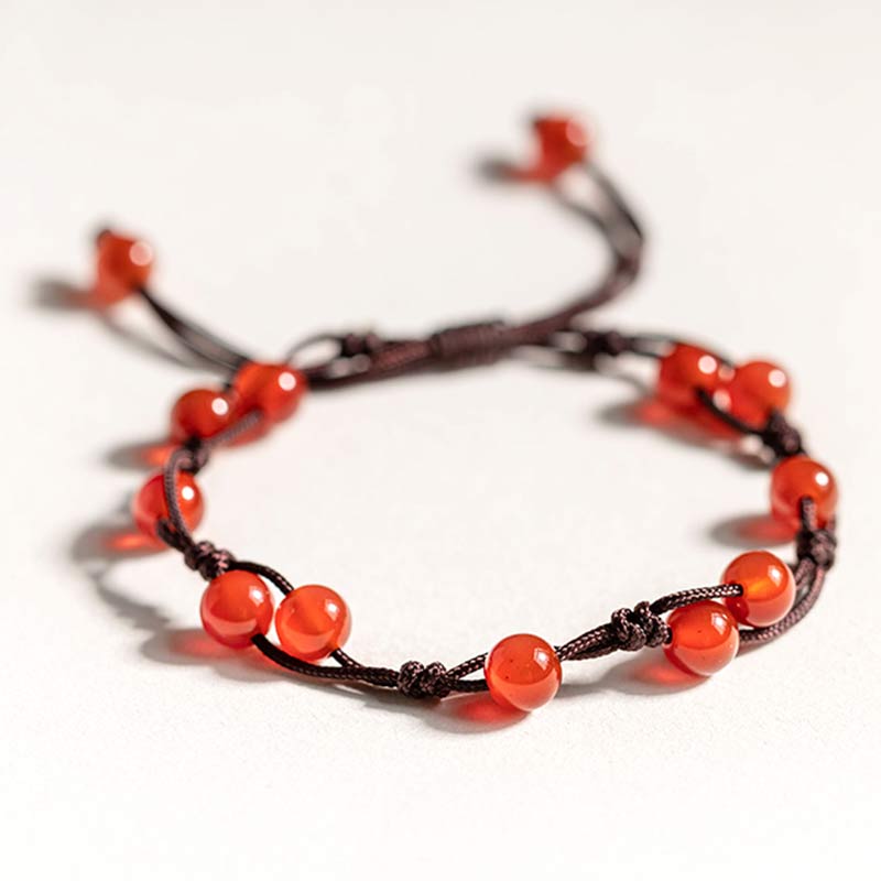 Buddhist Blessing Red Agate Moss Agate Cinnabar Calm Bracelet