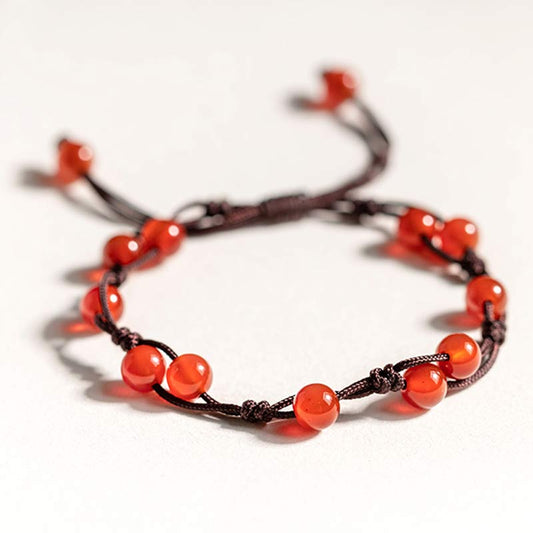 Buddhist Blessing Red Agate Moss Agate Cinnabar Calm Bracelet