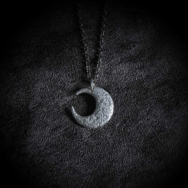 Buddhist Blessing 999 Sterling Silver Moon Balance Necklace Pendant