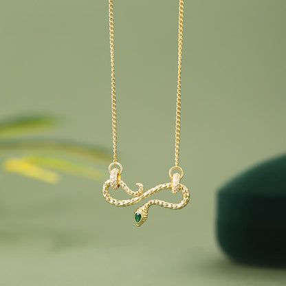 Buddhist Blessing 999 Sterling Silver Year of the Snake Coiling Snake Infinite Symbol Blessing Necklace Pendant