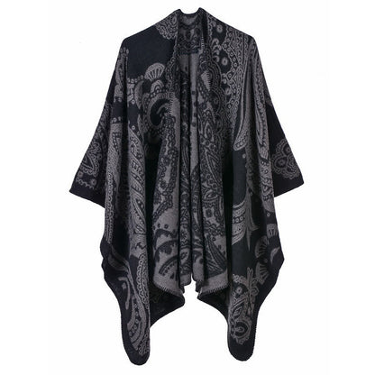 Buddhist Blessing Tibetan Cashew Flower Shawl Fall Winter Cozy Scarf Wrap