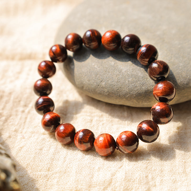 Buddhist Blessing Natural Tiger Eye Healing Bead Bracelet