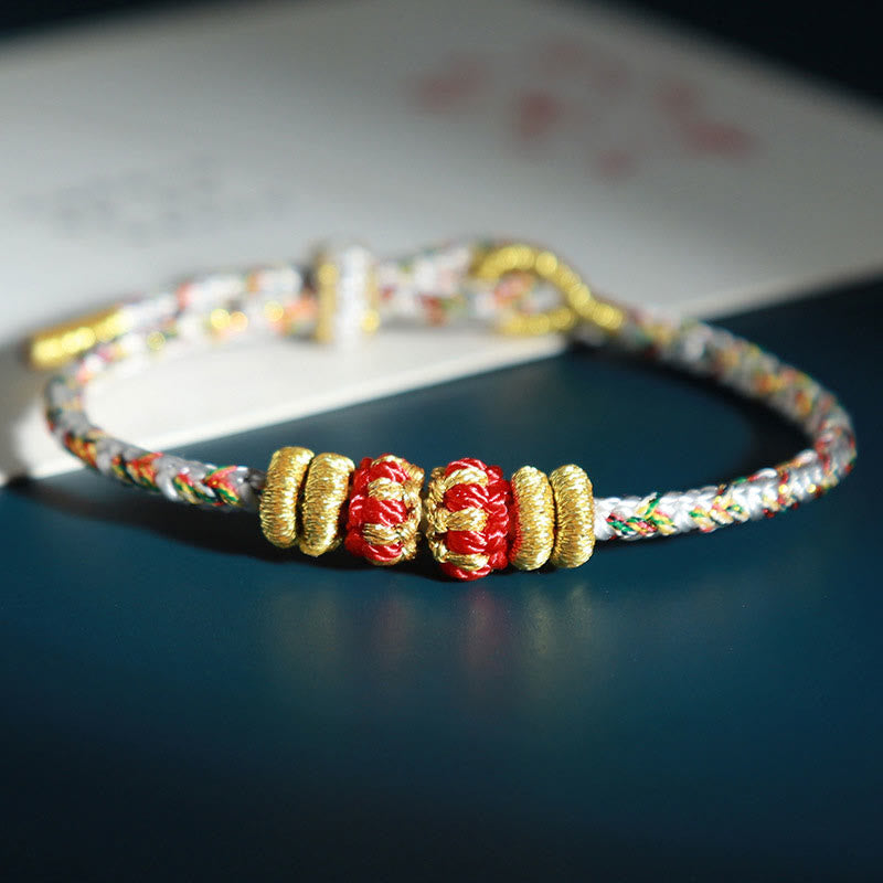 Buddhist Blessing Chinese Zodiac Natal Buddhist Blessing Colorful Strings Luck Bracelet