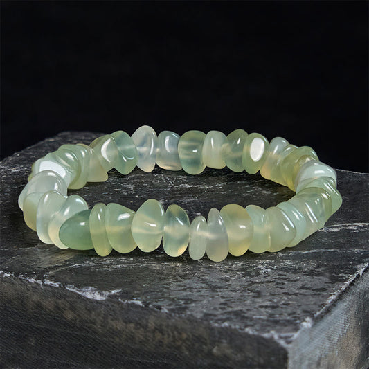 Buddhist Blessing Natural Peridot Irregular Blocks Peace Bracelet