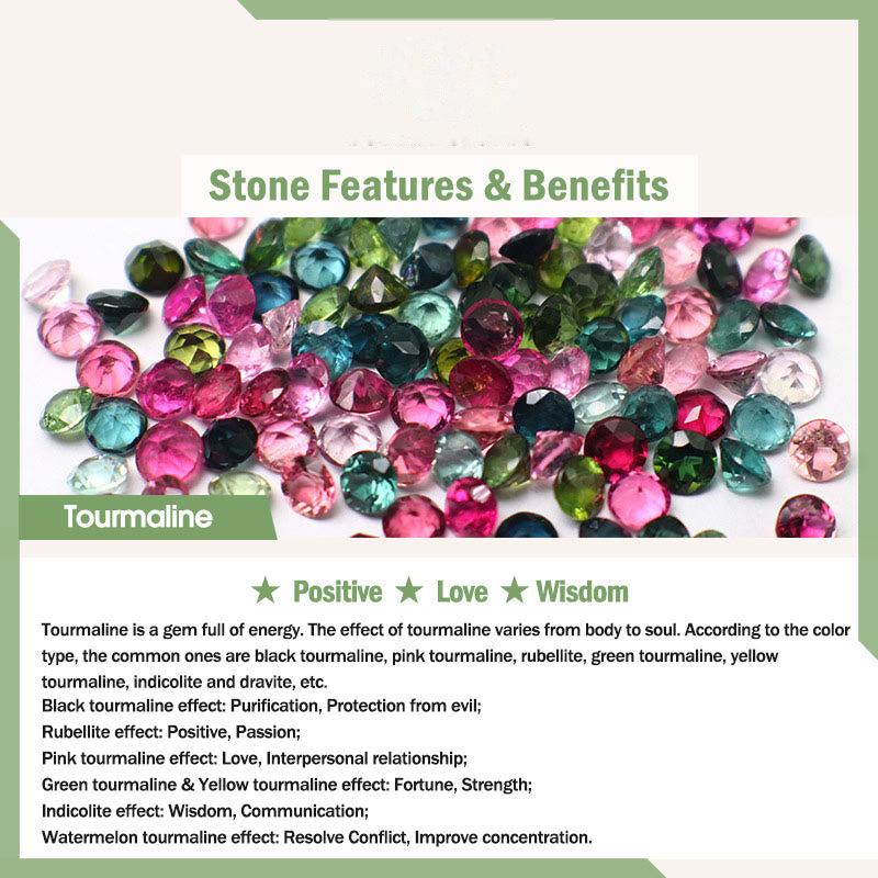 Buddhist Blessing Tourmaline Purple Jade Aquamarine Jade Copper Coin Positive Double Wrap Bracelet