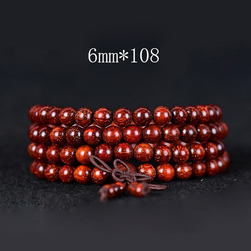Buddhist Blessing Tibetan Small Leaf Red Sandalwood Balance Bracelet