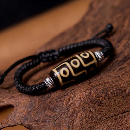 Buddhist Blessing Tibetan Nine-Eye Dzi Bead Three-eyed Dzi Bead Wealth Protection Rope Bracelet
