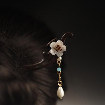 Buddhist Blessing Ebony Flower Butterfly Blessing Hairpin