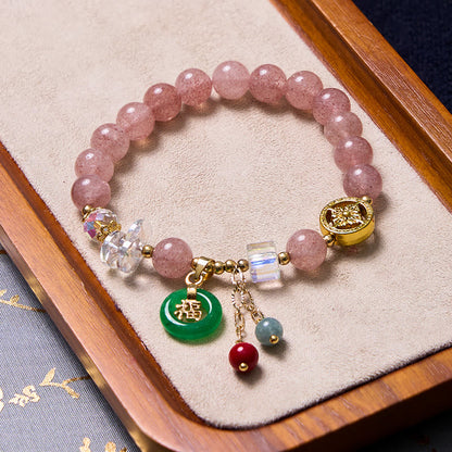 Buddhist Blessing Attracting Love and Protection Pink Bracelet Bangle Bundle