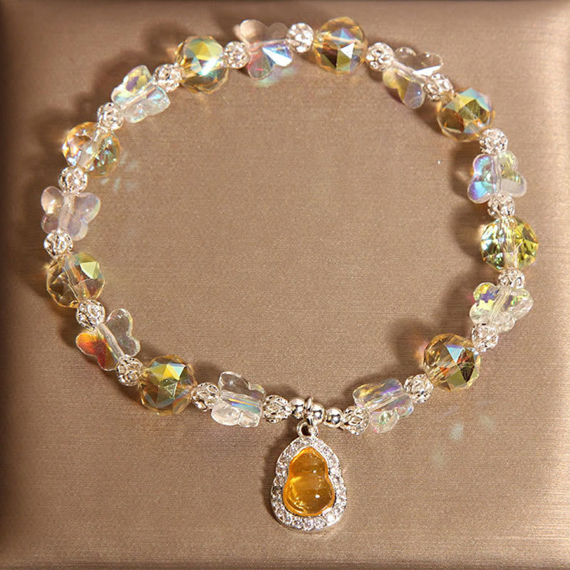 Buddhist Blessing Butterfly Gourd Amethyst Citrine Labradorite Balance Bracelet