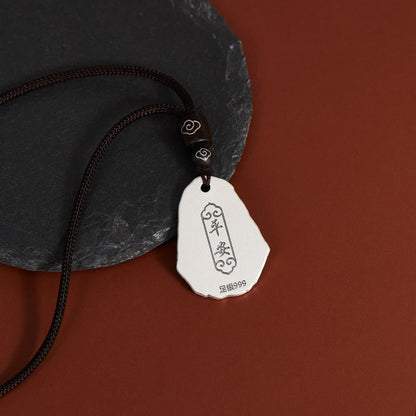 Buddhist Blessing 999 Sterling Silver Ksitigarbha Buddha Zakiram Goddess Necklace Pendant