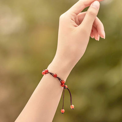 Buddhist Blessing Red Agate Moss Agate Cinnabar Calm Bracelet