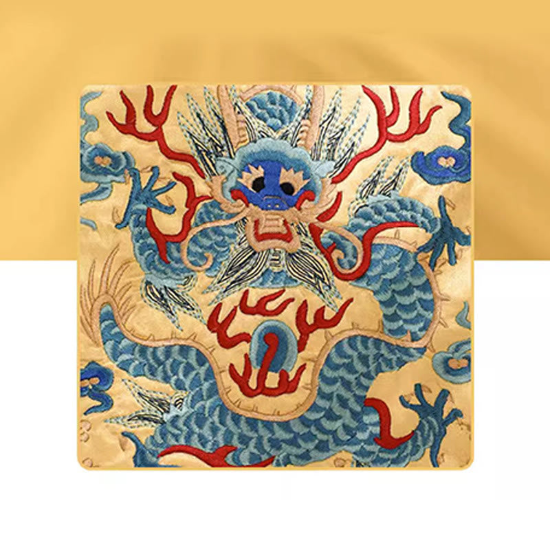 Buddhist Blessing Mythical Beast Phoenix Dragon Qilin Su Embroidery Ticket Folder Storage Journey Shopping Purse Handbag