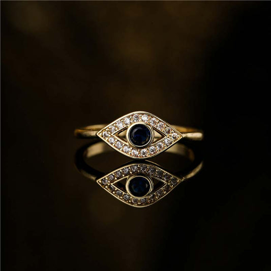 Buddha Stones Evil Eye Protection Blessing Copper Ring