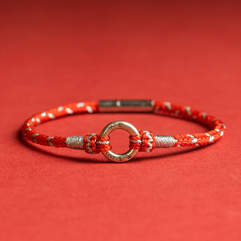 Buddhist Blessing Red String 925 Sterling Silver Safe Luck Bracelet