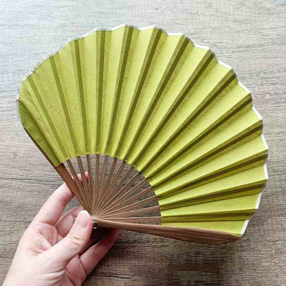 Buddhist Blessing Retro Solid Color Shell Shape Handheld Bamboo Folding Fan