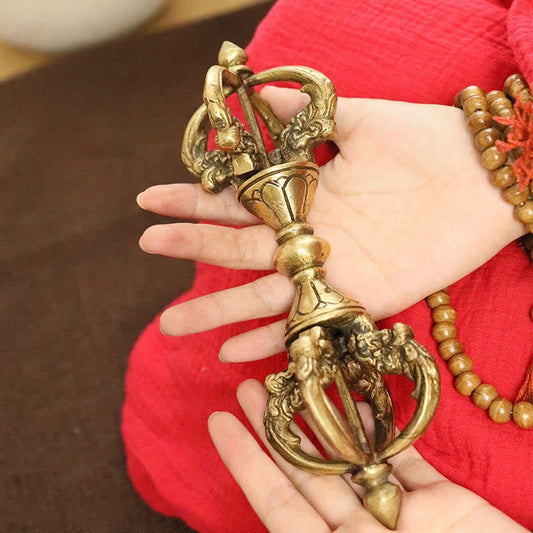 Buddhist Blessing Handmade Nepal Vajra Dorje Spiritual Power Copper Metal Home Decoration