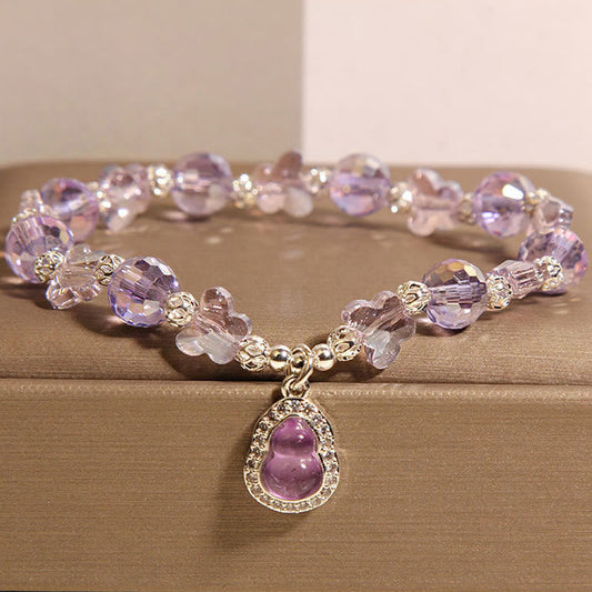 Buddhist Blessing Butterfly Gourd Amethyst Citrine Labradorite Balance Bracelet
