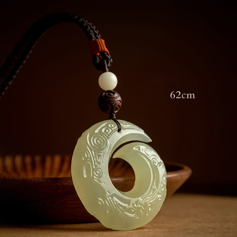 Buddhist Blessing Peace Buckle Jade Small Leaf Red Sandalwood Cinnabar Agate Luck Necklace Pendant