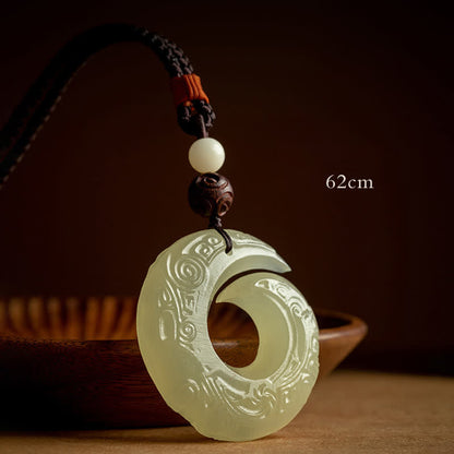 Buddhist Blessing Peace Buckle Jade Small Leaf Red Sandalwood Cinnabar Agate Luck Necklace Pendant