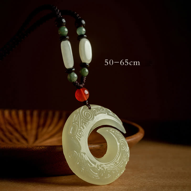 Buddhist Blessing Peace Buckle Jade Small Leaf Red Sandalwood Cinnabar Agate Luck Necklace Pendant