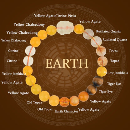 Buddhist Blessing Five Elements Various Crystal Agate Pixiu Wealth Bracelet