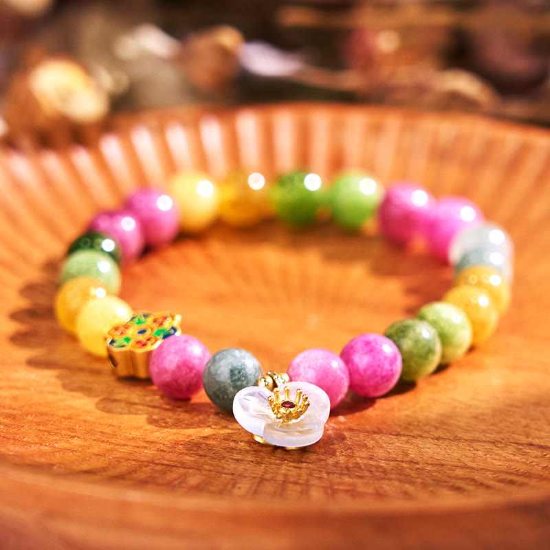 Buddhist Blessing Tourmaline Wisdom Flower Bracelet