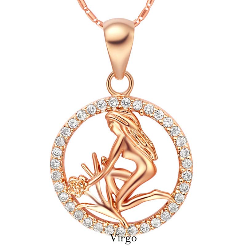 12 Constellations of the Zodiac Rhinestone Luck Necklace Chain Pendant (Extra 30% Off | USE CODE: FS30)