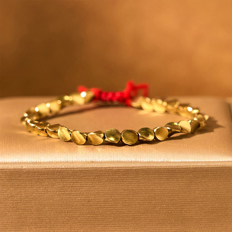 Buddhist Blessing Tibetan Copper Beads Healing Luck Bracelet