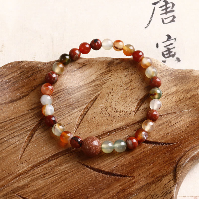 Buddhist Blessing Red Agate Shoushan Stone Calm Blessing Bracelet