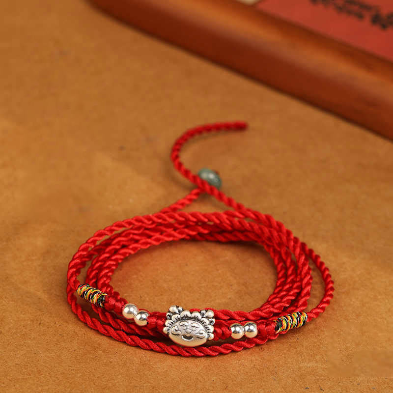 Buddhist Blessing 999 Sterling Silver Blessing Red String Belly Chain