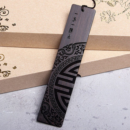 Buddhist Blessing Zen Enlightenment Quotes Ebony Wood Small Leaf Red Sandalwood Bookmarks With Gift Box (Extra 30% Off | USE CODE: FS30)