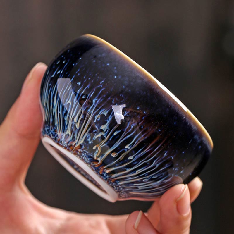 Buddhist Blessing Handmade Chinese Jianzhan Koi Fish Lotus Dragon Phoenix 12 Chinese Zodiac Ceramic Teacup Kung Fu Tea Cup 70ml