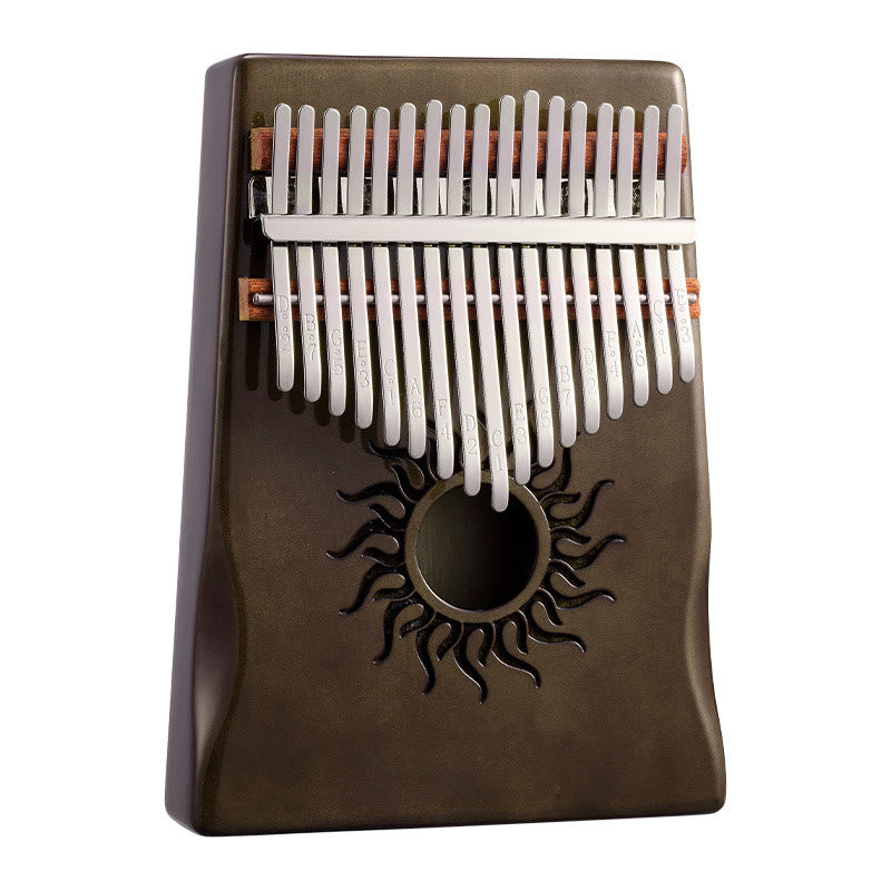 Buddhist Blessing Kalimba 17/21 Keys Thumb Piano Sun Pattern Maple Wood Beginners Portable Finger Piano