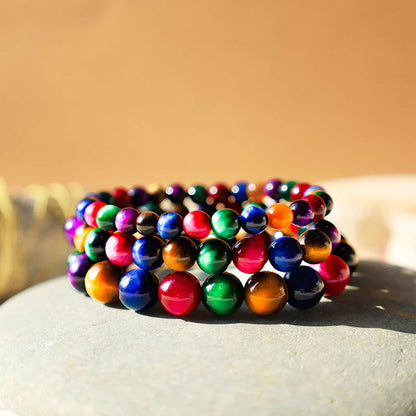 Buddhist Blessing Tiger Eye Resolve Courage Bracelet