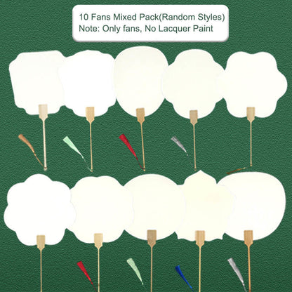 Buddhist Blessing DIY Chinese Lacquer Fan Blank Painting Handheld Fan