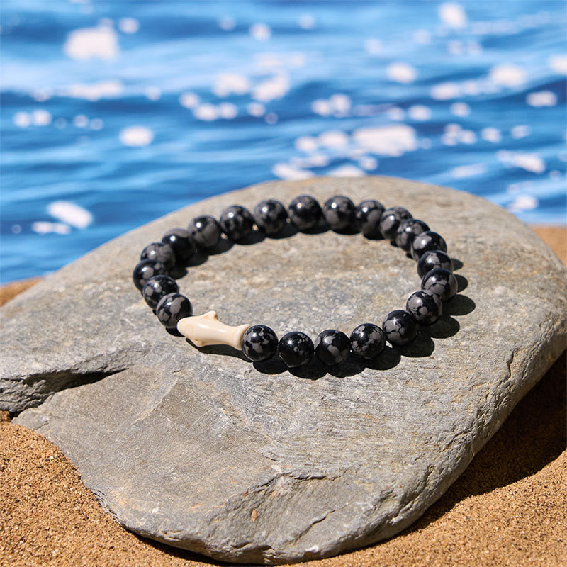 Buddhist Blessing Natural Agate Stone Shark Wisdom Bracelet