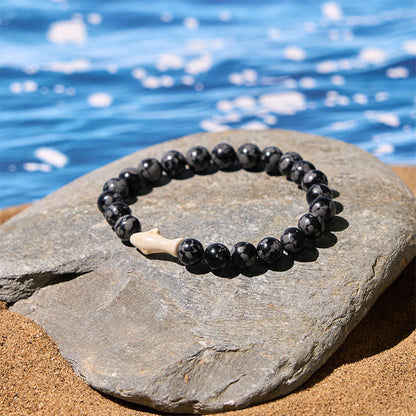 Buddhist Blessing Natural Agate Stone Shark Wisdom Bracelet