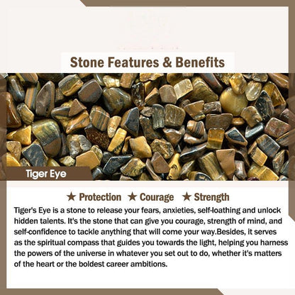 Buddhist Blessing Tiger Eye Bamboo Stone Integrity Courage Multi-layer Leather Bracelet