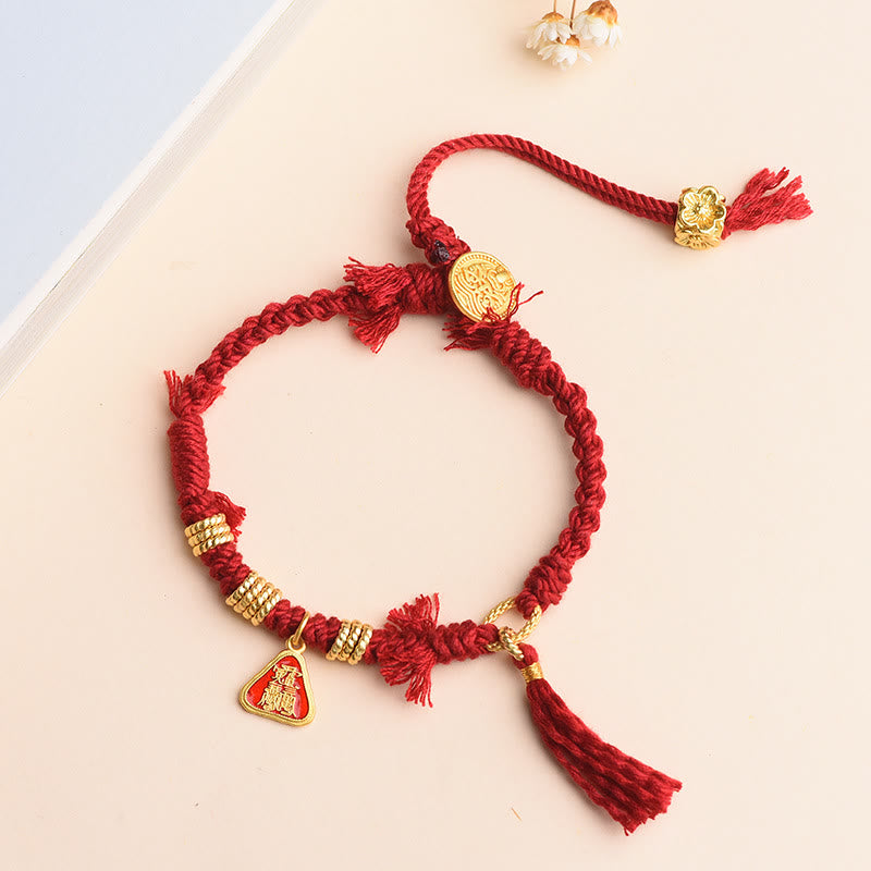 Buddhist Blessing Tibetan String Zakiram Goddess Of Wealth Flower Tassel Protection Bracelet