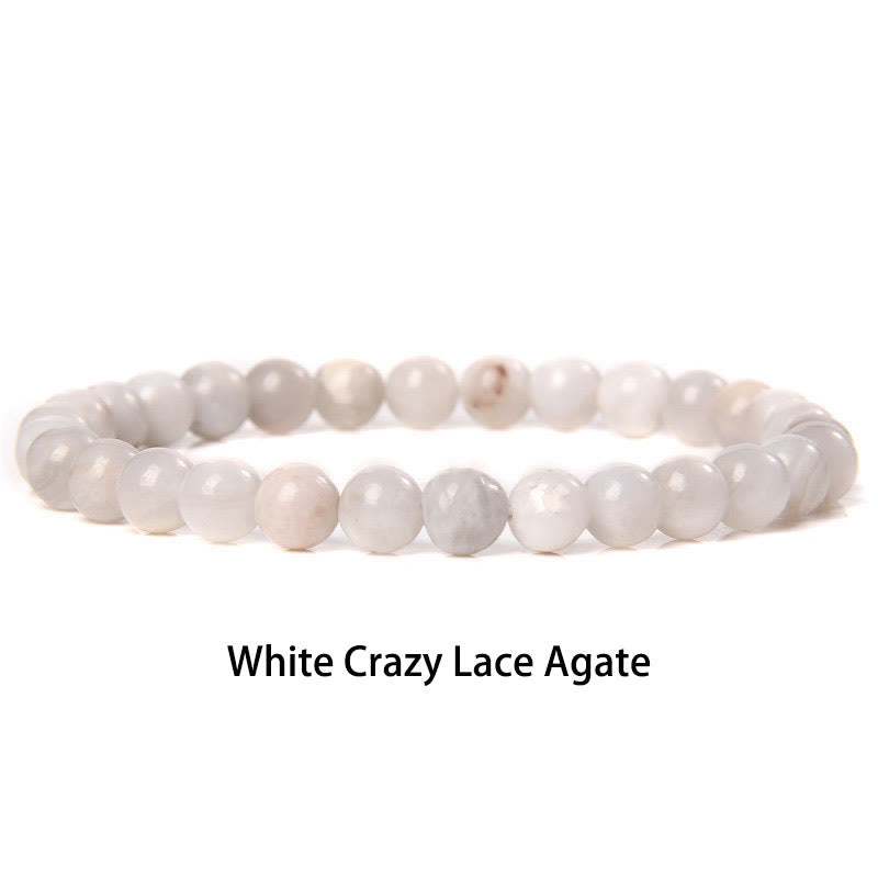 Buddhist Blessing 6mm Various Stone Crystal Black Glitter Stone Red Tiger Eye Beads Protection Bracelet