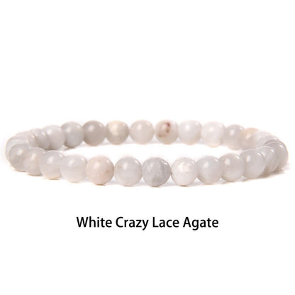 Buddhist Blessing 6mm Various Stone Crystal Black Glitter Stone Red Tiger Eye Beads Protection Bracelet