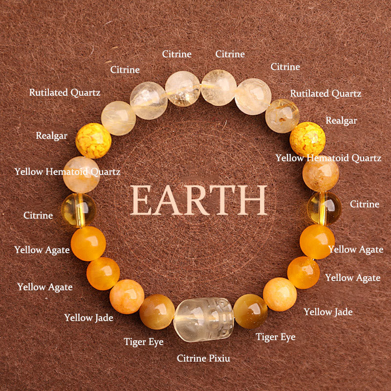 Buddhist Blessing Five Elements Various Agate Crystal Green Strawberry Quartz Moss Agate Green Phantom Luck Bracelet