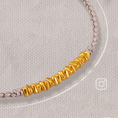 Buddhist Blessing 999 Gold Small Gold Pieces Design Handmade Protection Braided Rope Bracelet