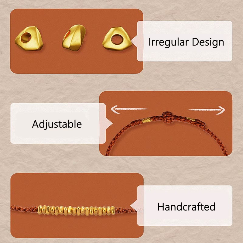 Buddhist Blessing 999 Gold Small Gold Pieces Design Handmade Protection Braided Rope Bracelet