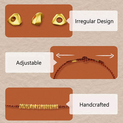 Buddhist Blessing 999 Gold Small Gold Pieces Design Handmade Protection Braided Rope Bracelet