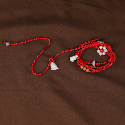 Buddhist Blessing Chinese Zodiac Peach Wood Blessing Red String Belly Chain