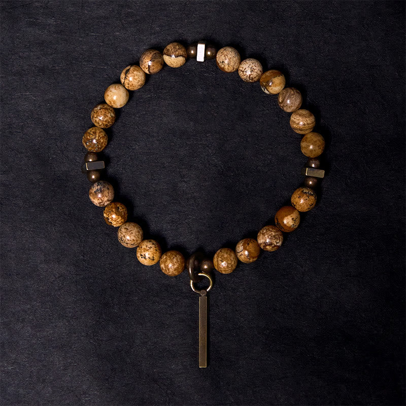 Buddhist Blessing Distressed Design Copper Luck Bracelet