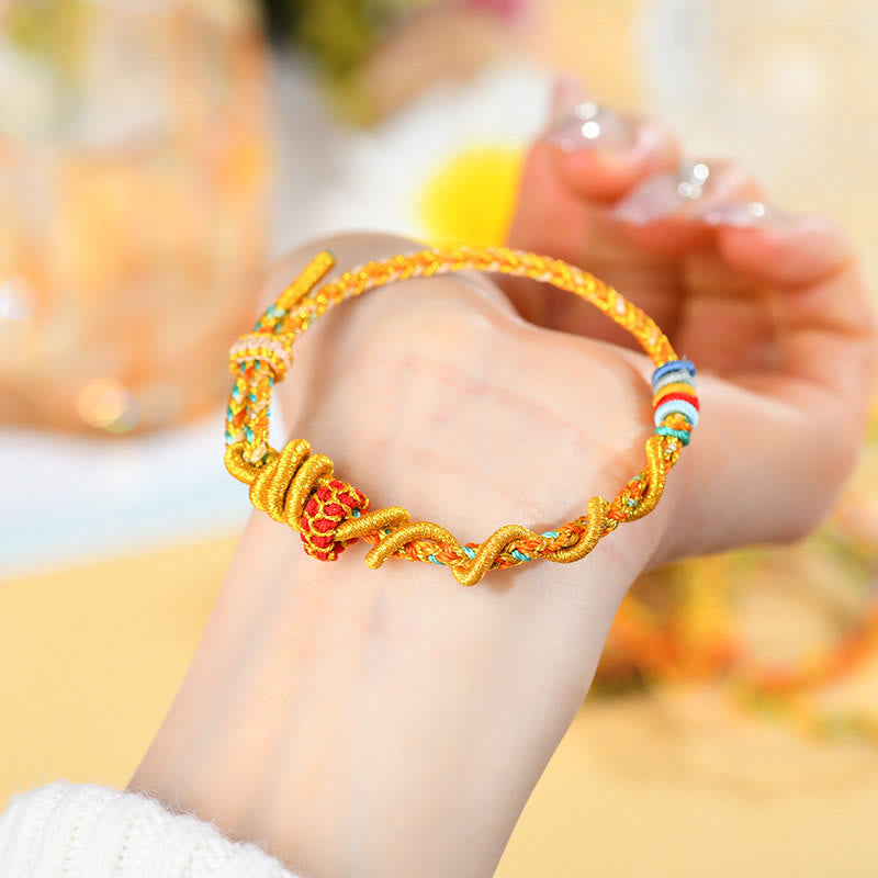 Buddhist Blessing Colorful String Snake Dragon Year of the Snake Luck Bracelet