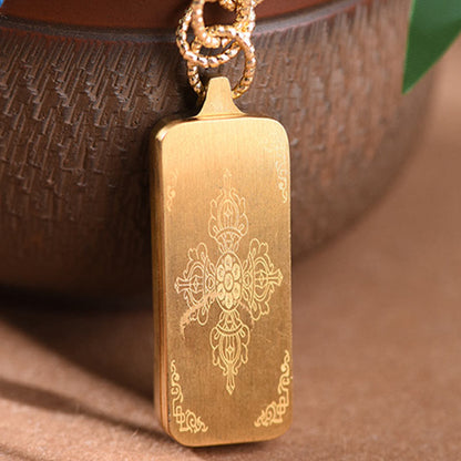 Buddhist Blessing Tibet God Of Wealth Titanium Steel Thangka Wealth Necklace Pendant